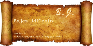 Bajcs Jázmin névjegykártya